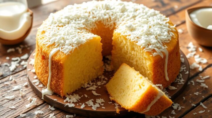 Receita Bolo de Fubá com Coco e Leite de Coco