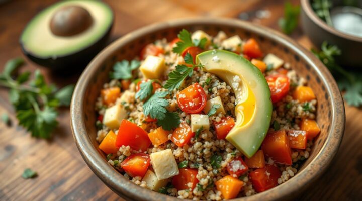 Salada de Quinoa com Abacate e Tomate: Receita