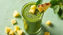 Receita Fácil de Smoothie Verde Detox com Espinafre e Abacaxi
