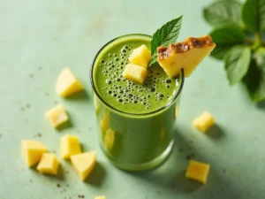 Receita Fácil de Smoothie Verde Detox com Espinafre e Abacaxi
