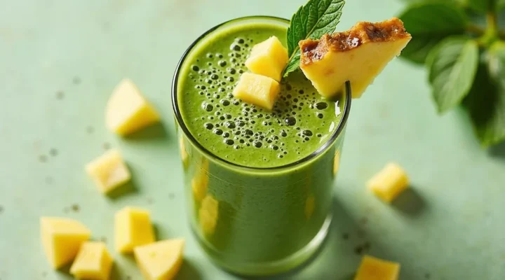 Receita Fácil de Smoothie Verde Detox com Espinafre e Abacaxi