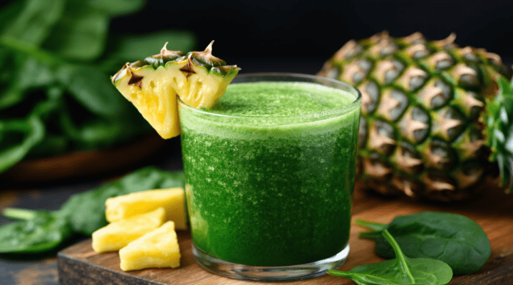 Receita Fácil de Suco Detox de Espinafre com Abacaxi