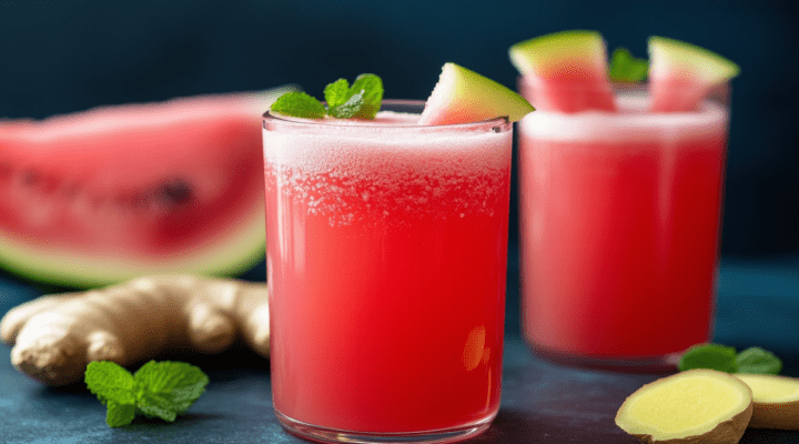 Receita Fácil de Suco Detox de Melancia com Gengibre