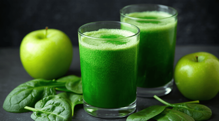 Receita Fácil de Suco de Maçã com Espinafre para Vitalidade