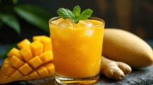 Receita Rápida de Suco de Manga com Gengibre para Imunidade