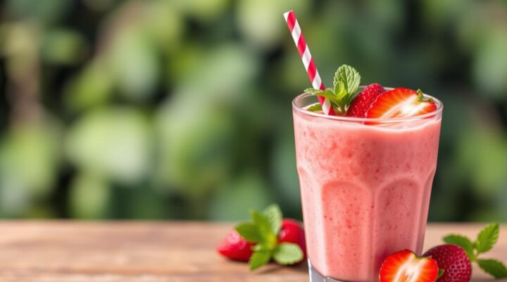 Prepare o Smoothie de Morango com Leite de Amêndoas: Uma Bebida Nutritiva e Refrescante