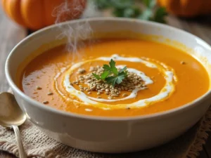 Receita Fácil de Sopa de Abóbora com Gengibre e Leite de Coco