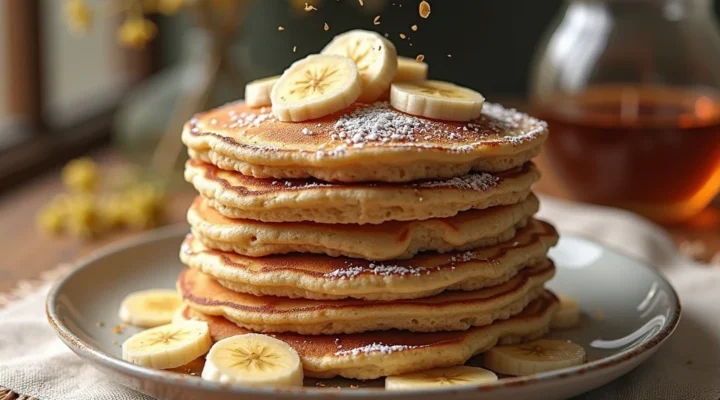 Receita Fácil de Panqueca de Aveia e Banana Saudável