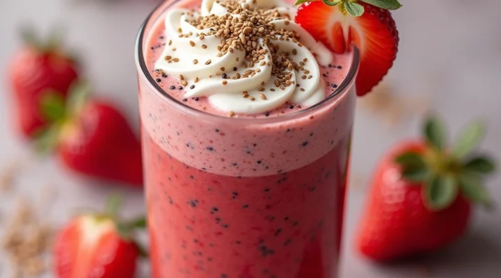 Receita Fácil de Smoothie de Morango com Chia e Linhaça