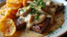 Receita Tradicional de Estrogonofe de Carne com Batata Palha