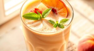 Vitamina de Pêssego com Chia: Cremosa e Funcional